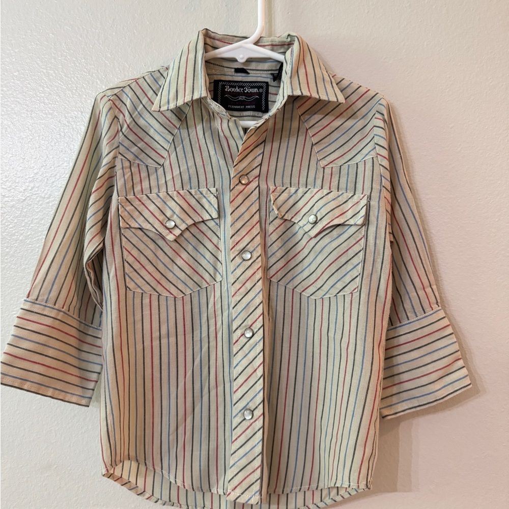 Boys vintage Border Town authentic western shirt size 4